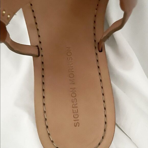 Sergerson Morrison Sweast Leather Tan Brown Gladiator Studded Sandals Size 9 - Picture 6 of 7
